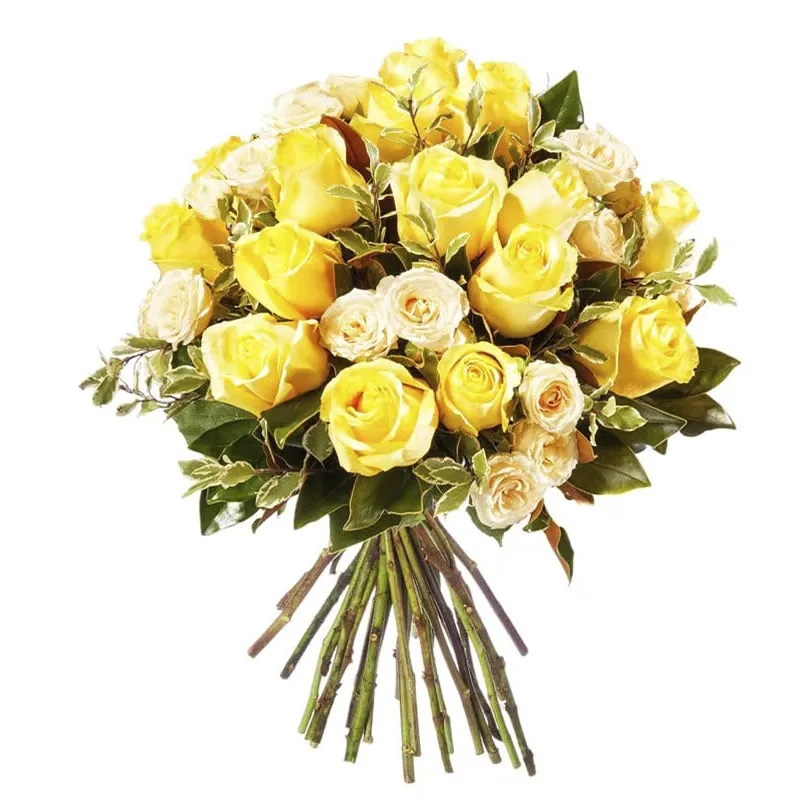 Букет из 25 желто-чайных роз